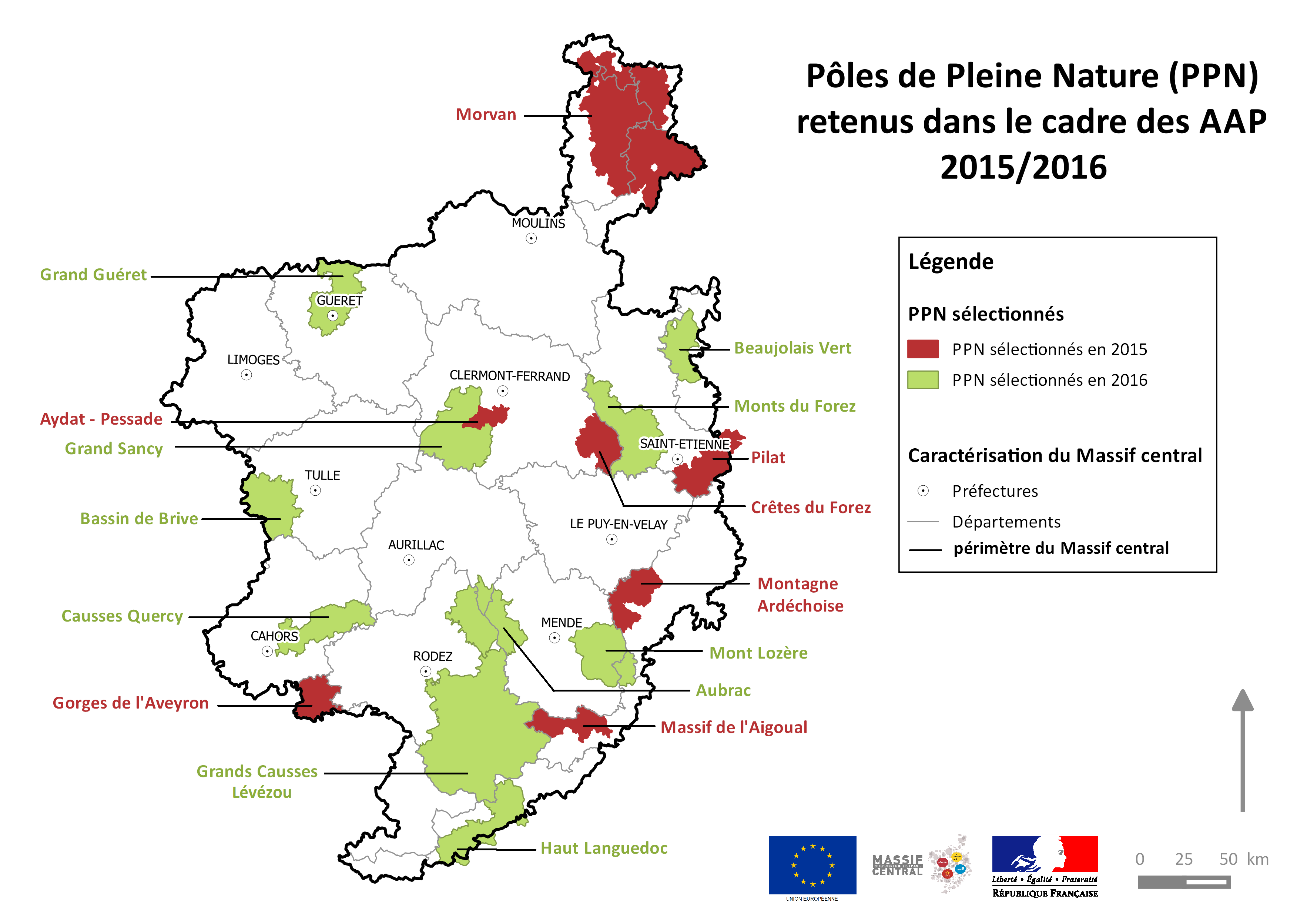 Cartes Massif Central